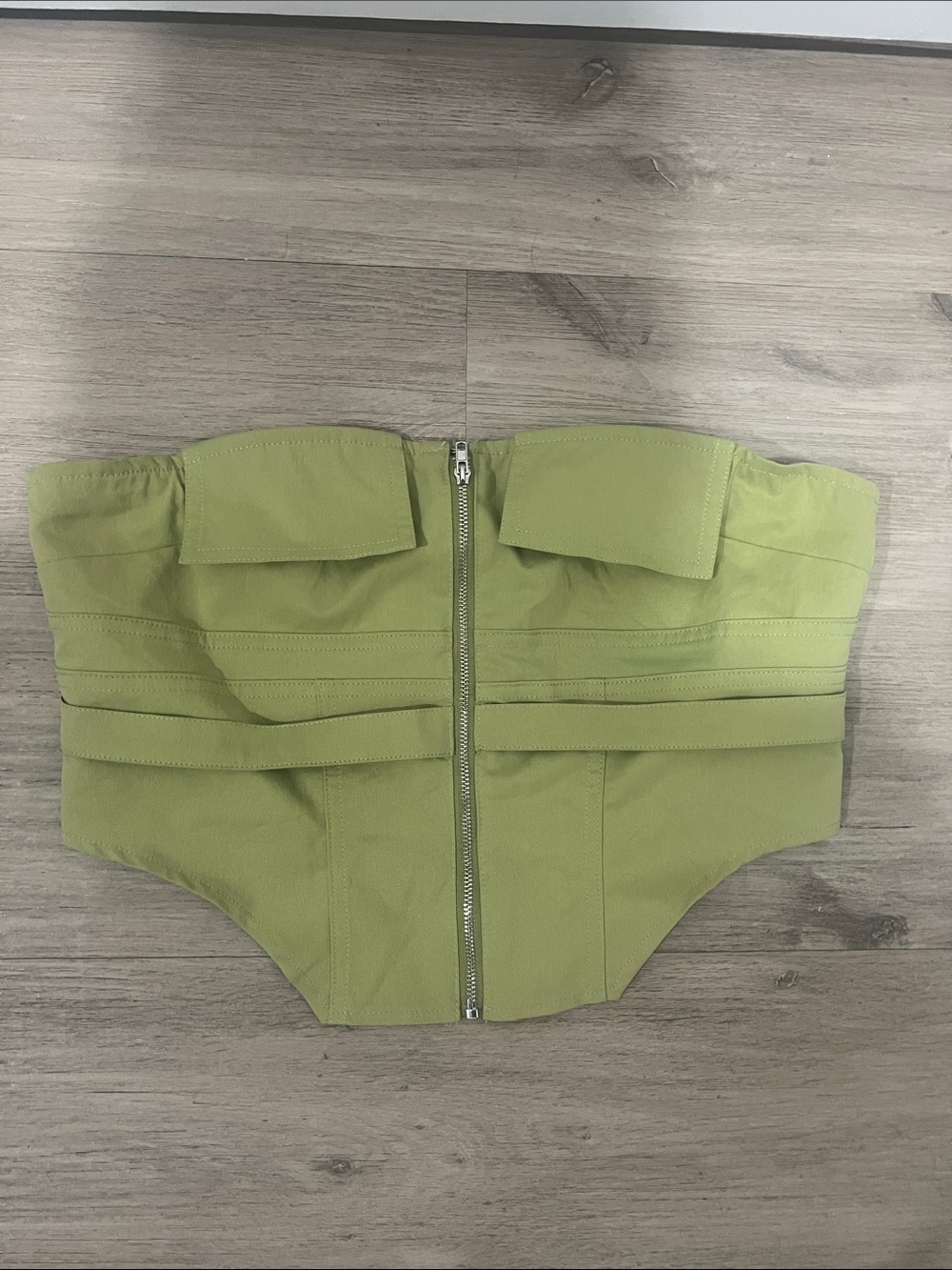 PrettyLittleThing Lime Green Corset Crop Top Size 8